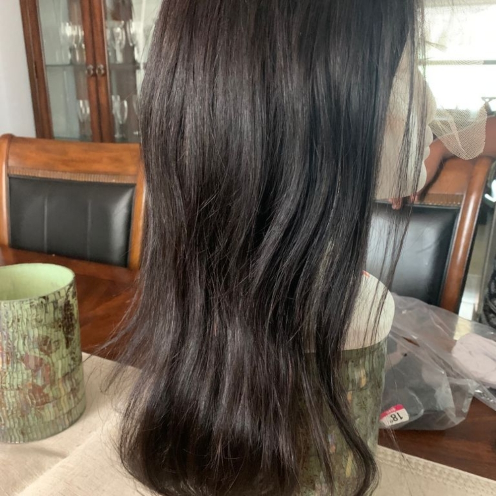 Straight transparent front lace wig